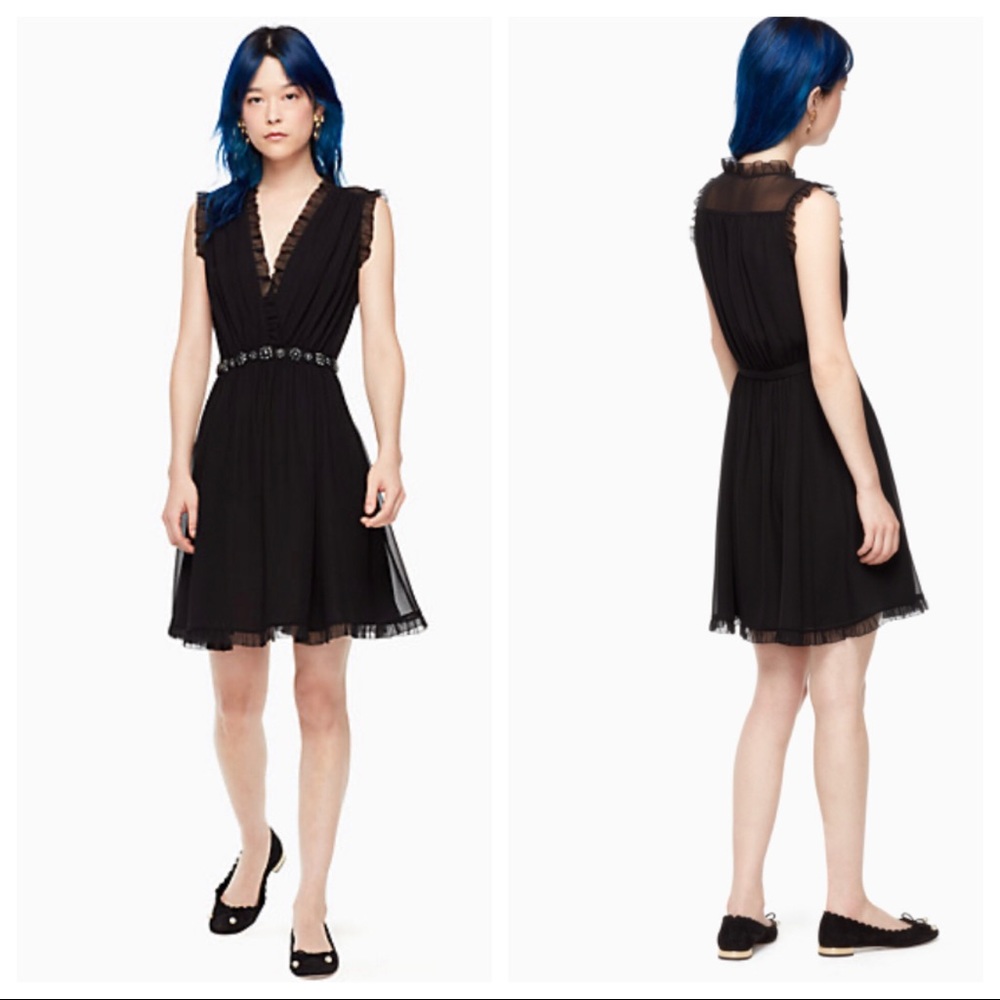 Kate Spade Chiffon Embellished Mini Dress